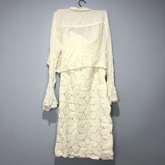 Free People Womens Tavi Set Crochet Skirt & Top White Size M - Picture 10 of 10